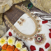 Vriksham Traditional  Dual Peacock Guttapusalu Haaram-Rice Pearl-G19155